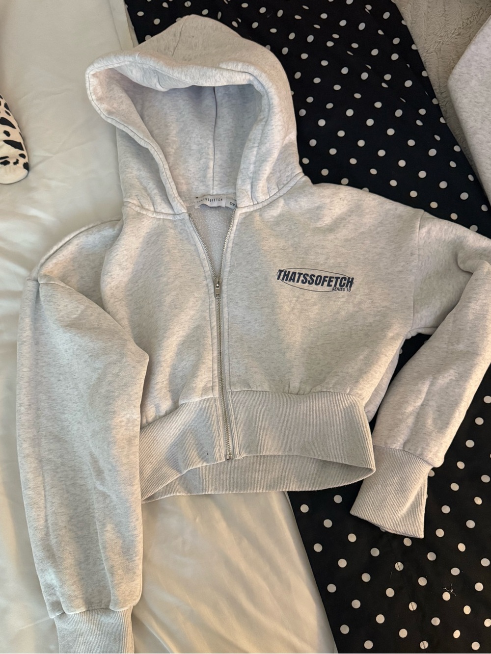Thatsofetch - Light Gray Zip Hoodie